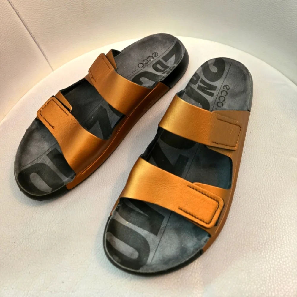 Ecco Cozmo Bronze Double Strap Sandal Size 40